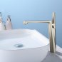 Brushed gold single hole bathroom washbasin lavatory vessel sink tall faucet