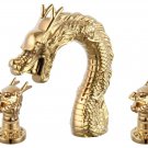 Luxury Gold 3 Holes 8" widespread washbasin dragon basin sink Faucet tap New Luxury Gold 3 Holes 8" widespread washbasin dragon basin sink Faucet tap New