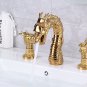 Luxury Gold 3 Holes 8" widespread washbasin dragon basin sink Faucet tap New