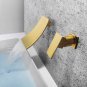 Gold Waterfall Wall-mounted Bathroom Vessel Sink Square Faucet Single Handle