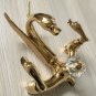 Gold wall mounted swan Handles Bath Tub shower Filler Faucet with Hand shower