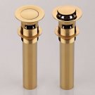 BATHROOM Overflow Pop Up Drain 1 1/2" 38mm Vessel Sink Strainer Gold clour
