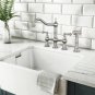 Classic style 4 holes Brass Kitchen Bridge Faucet with Side Sprayer