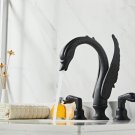 Black color Swan sink faucet 3 Holes 8" widespread lavatory basin mixer tap