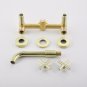 Brushed gold Cross Handles Bathroom Sink Wall Mounted Faucet