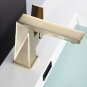 Modern solid Brass Bathroom Sink Faucet brushed Gold Single hole square tap