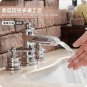3 Pieces Widespread Basin Lav sink Faucet Waterfall Mixer Tap lever handles chrome