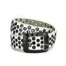 White leather eyelet belt