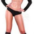 Crop Top, Boy Short & Leg Warmer Set Black Queen