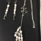 Handcrafted Pearl Jewelry Necklace and Earring Set