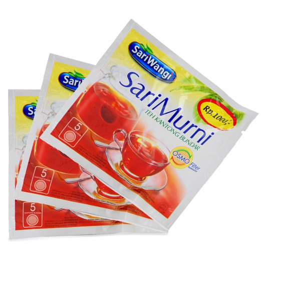 Sariwangi Sarimurni Teh Kantong Bundar 10 gram round tea bags 5-ct @ 2 gr (package of 3)