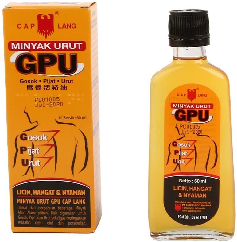 Cap Lang (Eagle Brand) GPU Liniment Oil (with Lemongrass), 60 Ml