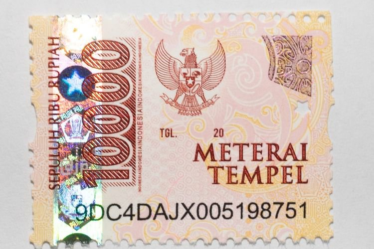 Stamp Duty Materai Tempel Indonesia 10000 (Sepuluh Ribu Rupiah) - 5 pcs