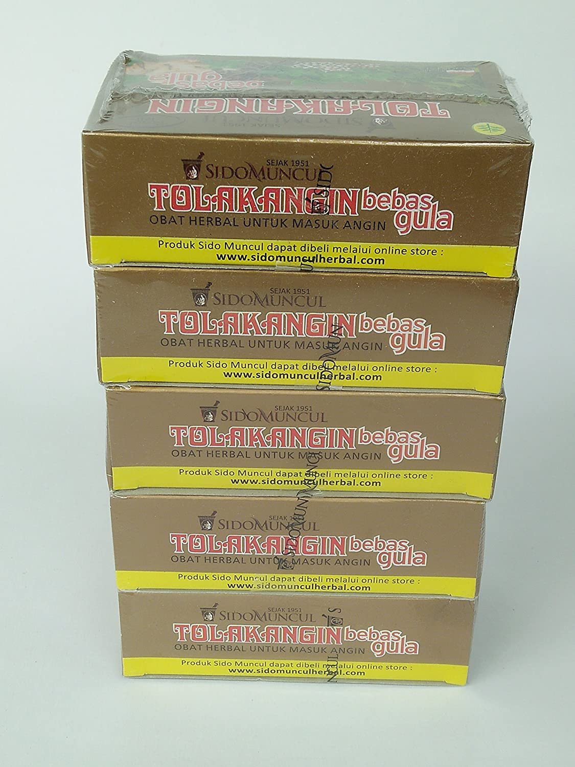 Sido Muncul Tolak Angin Herbal Bebas Gula with Royal Jelly 5-ct, 75 Ml/2.5 fl oz(Pack of 5)