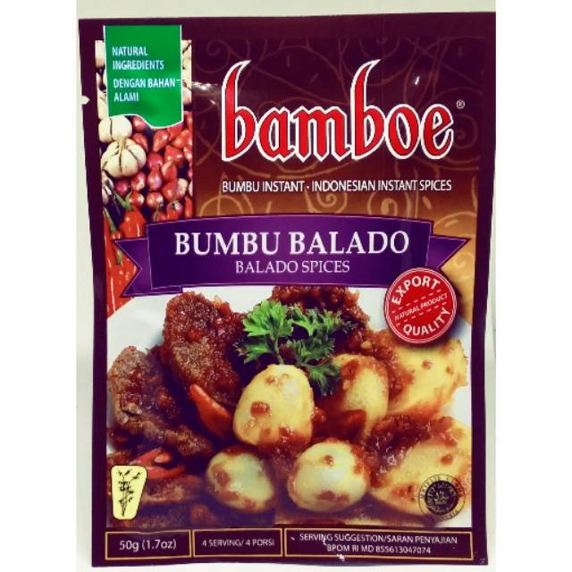 Bamboe Indonesian Balado Seasoning 50 Gram Pack Of 12