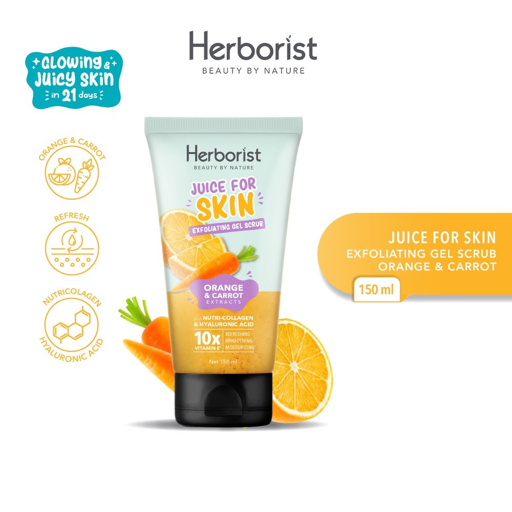 Herborist Juice For Skin Exfoliating Gel Scrub Orange & Carrot 150 ml