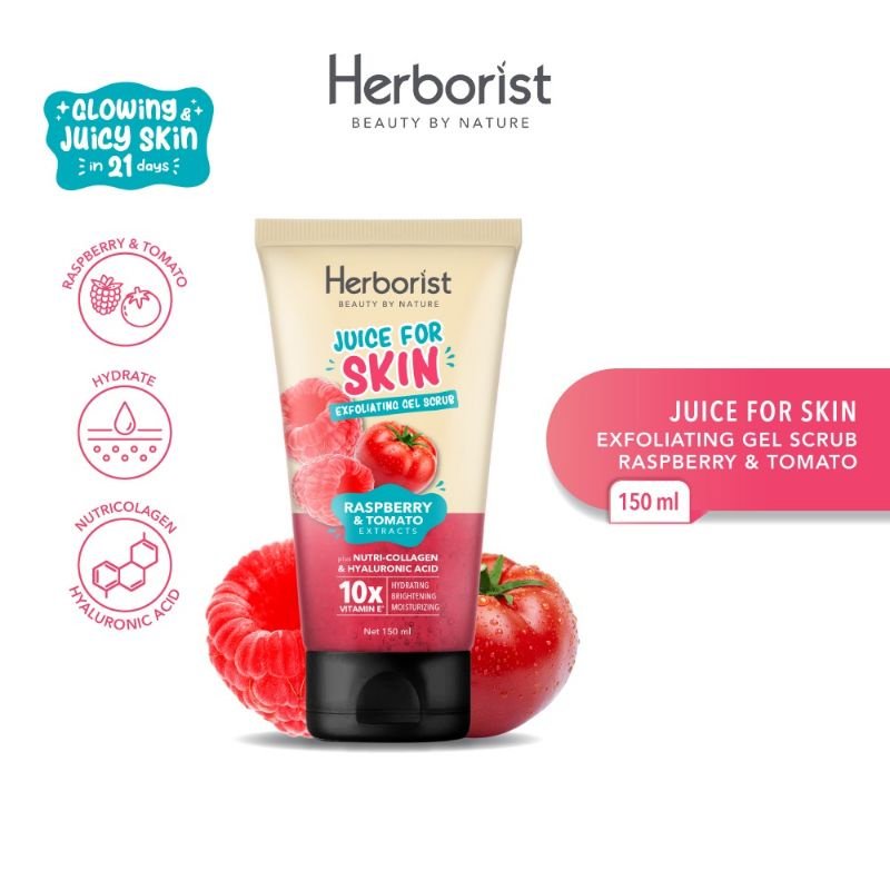 Herborist Juice For Skin Exfoliating Gel Scrub Raspberry & Tomato 150