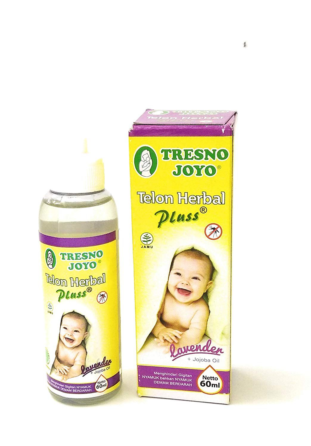 Tresno Joyo Herbal Plus Oil Telon Oil - Lavender, 60 Ml