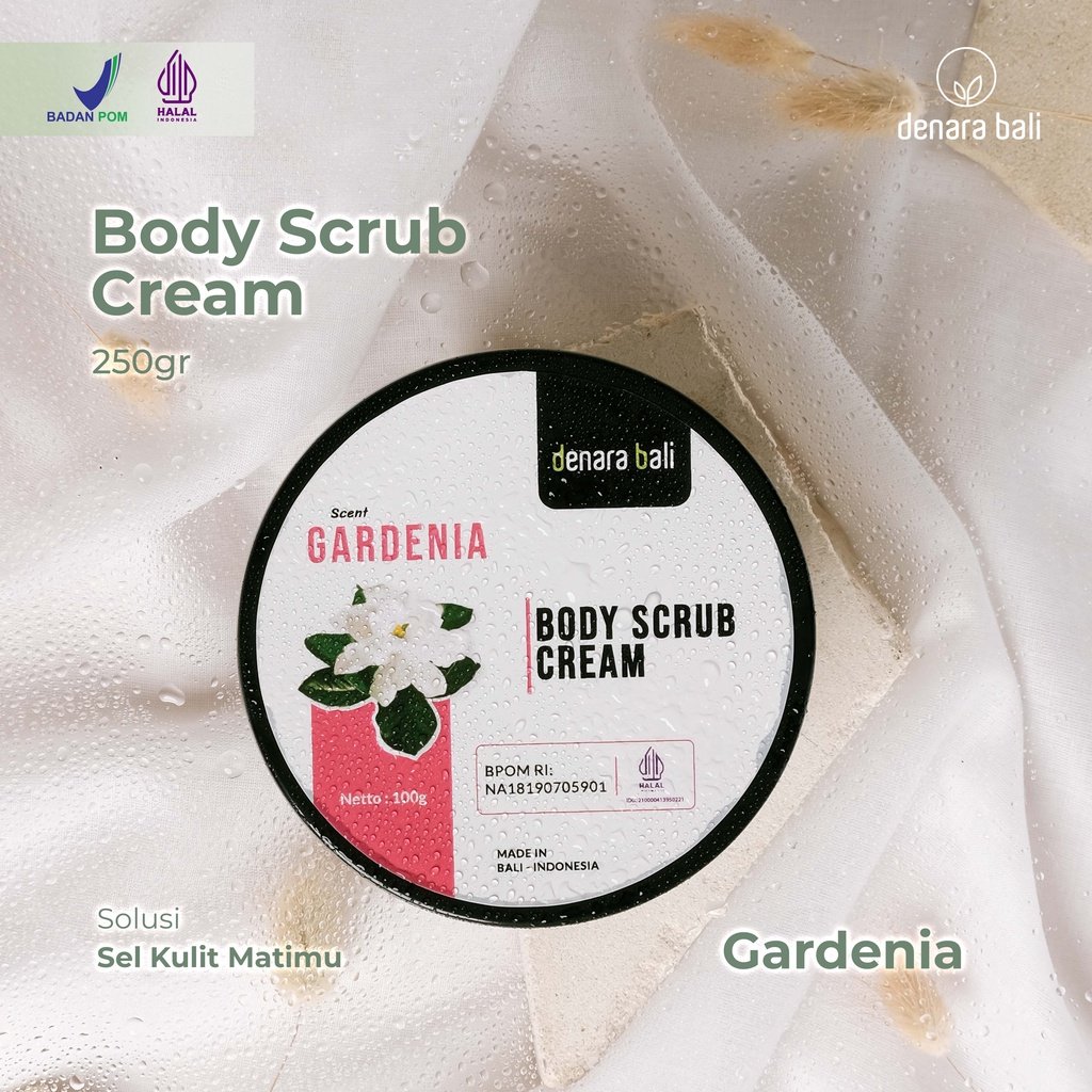 Denara Bali Body Scrub Cream Gardenia, 250gr pack of 1