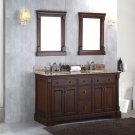 New Solid Wood 60" Double Bathroom Vanity Sink Cabinet w/ Granite Stone Top