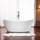 Modern Pedestal Style Acrylic Soaking Bathtub Tub w/ Floor Standing Faucet SD 023D