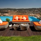 New Modern Design 5 Piece Outdoor Wicker / Rattan Outdoor Furniture Living Set