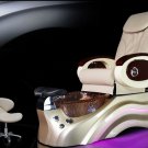 Cream Salon Shiatsu Massage Pedicure Foot Spa Chair w/ Pipeless Tub Basin Tub