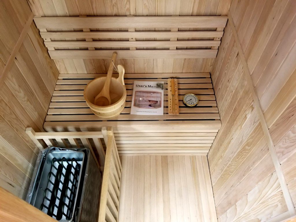 Two 2 Person Canadian Hemlock Traditional Wet / Dry Steam Sauna SPA Indoor HOT