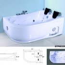 Black Indoor Computerized 2 Person Hydrotherapy Whirlpool Jetted Massage Bathtub SPA