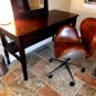 High End Designer Full Leather Aviation Swan Office Chair Aluminum Back w/ Rivets Flying Furniture