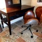 High End Designer Full Leather Aviation Swan Office Chair Aluminum Back w/ Rivets Flying Furniture