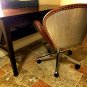 High End Designer Full Leather Aviation Swan Office Chair Aluminum Back w/ Rivets Flying Furniture