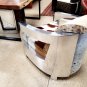 Rare Full Cowhide Fur Leather Vintage Aluminum Aviator Retro Chair Airplane Seat
