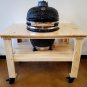 NEW Large 21" Ceramic Egg Kamado BBQ Grill Smoker w/ Wood Table Pizza Stone