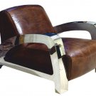 Full Cowhide Leather Retro Vintage Retro Aviator Chair Home / Office