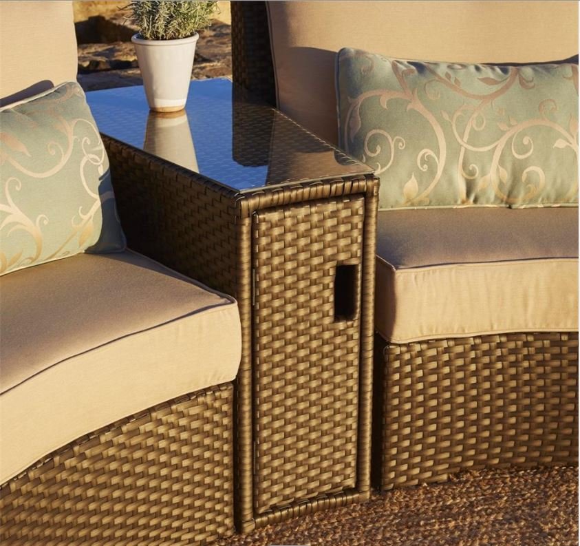 Large Outdoor Curved Wicker / Rattan Patio Garden Furniture Chair Set 6