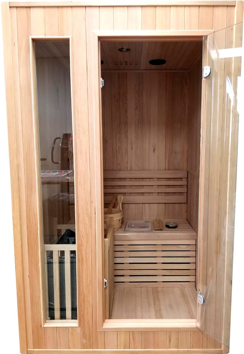 One / Two Person Canadian Hemlock Traditional Wet / Dry Steam Sauna SPA