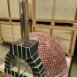 Large 44" Custom Mosaic Red Tile Brick Wood Fired Pizza Oven with Stainless Door + Vent