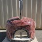 XL 46" Custom Mosaic Metallic Tile Brick Wood Fired Pizza Oven with Stainless Door + Vent