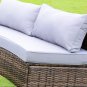 New Modern Rounded Curved Outdoor Wicker / Rattan Patio Furniture Set + Ice Cooler Coffee Table