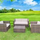 New Modern 4 Piece Outdoor Wicker PE Rattan Garden Patio Furniture Set