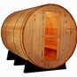 8' Foot Canadian Pine Solid Wood Barrel Sauna WET / DRY SPA 6-8 Person Size Wood Burning Heater
