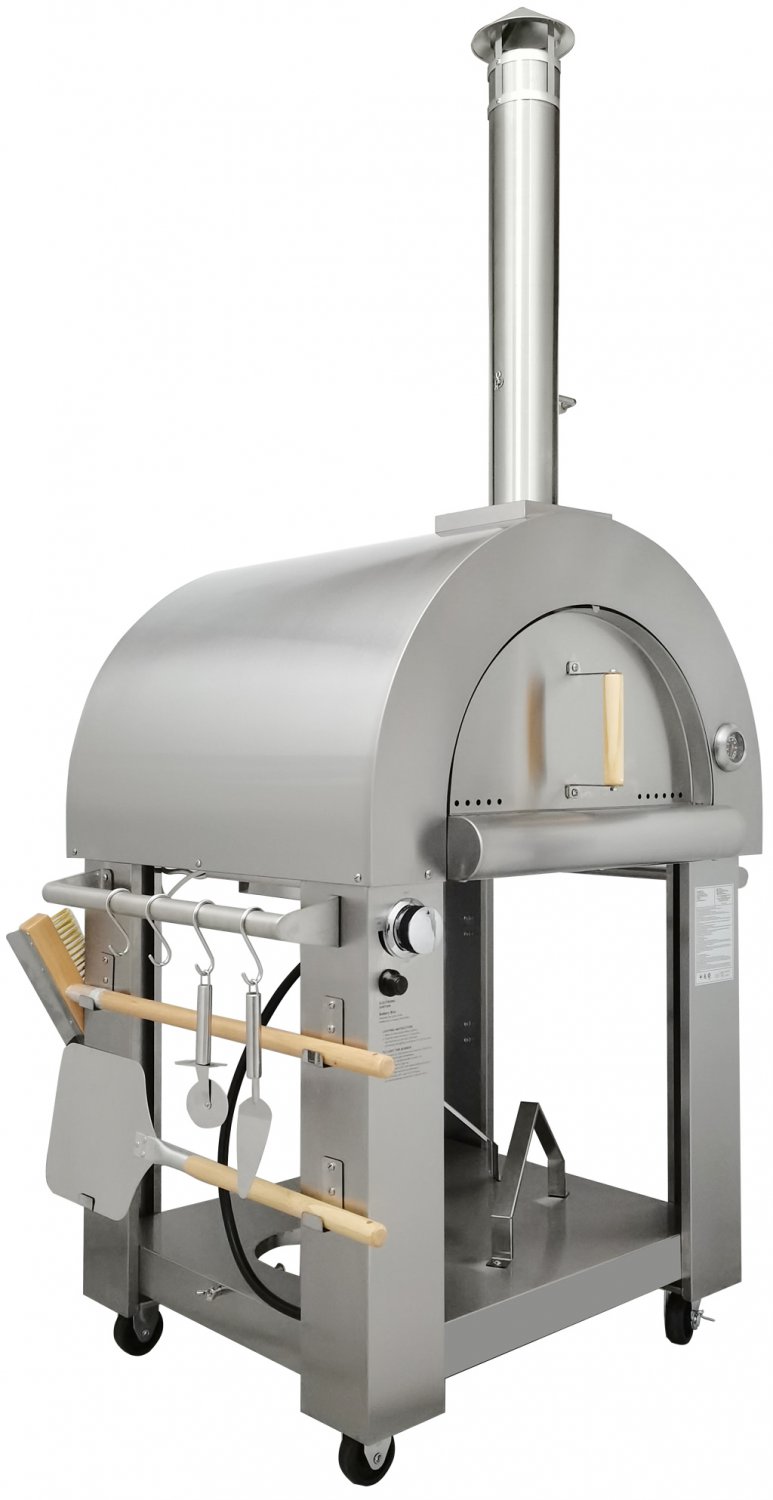 Stainless Steel Dual Fuel Wood-Fired Propane Gas Charcoal Pizza Oven ...