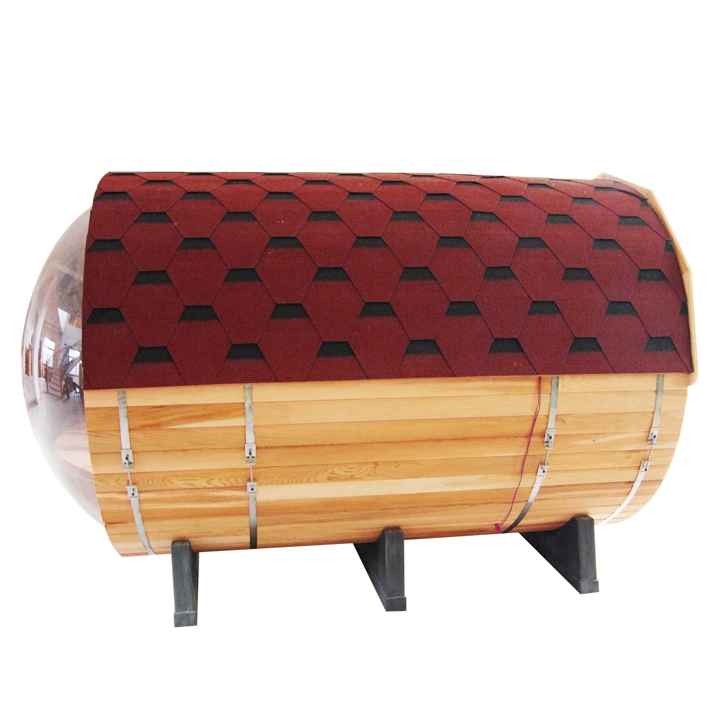 Asphalt Bitumen Shingled Roof Kit for 6' or 8' Barrel Wet Dry Traditional Steam Swedish Saunas RED