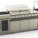 Stainless Steel Outdoor BBQ Kitchen Island Grill w/ Sink + Double Wine Cooler Combo