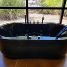 Black Hydrotherapy Whirlpool Jetted Bathtub Indoor Soaking Hot Bath Tub FREESTANDING