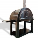 New XL Size Wood Fired Outdoor BLACK Stainless Steel Pizza Oven BBQ Grill 44" Wide!