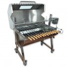 New Stainless Steel Charcoal / Wood Live Fire Spit Pig Roaster Grill w/ Rotisserie + Kabob Package