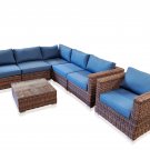 New 7 Piece Outdoor Patio Wicker Rattan Sectional Furniture Set w/ Coffee Table