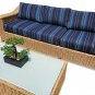 Tan 4 Piece Wicker Outdoor Wicker Garden Patio Set Upgraded 6" Cushions Sunbrella Stanton Lagoon